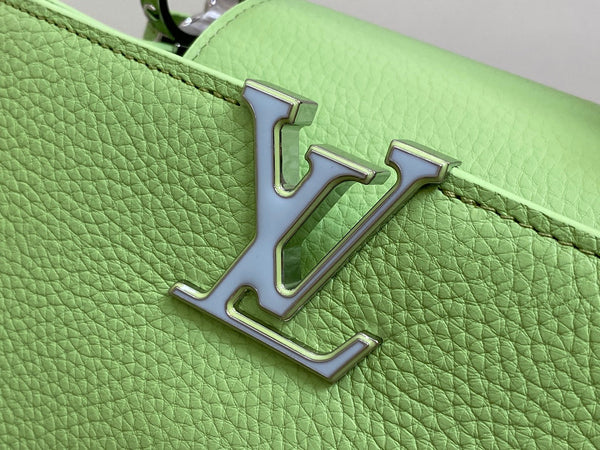 CAPUCINES BB 27 GREEN TAURILLON TURQUOISE SILVER HARDWARE