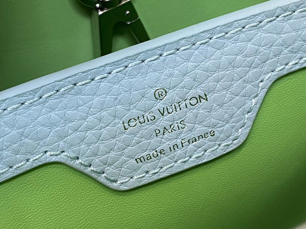 CAPUCINES BB 27 GREEN TAURILLON TURQUOISE SILVER HARDWARE