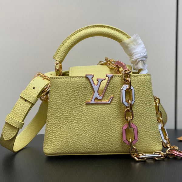 CAPUCINES MINI 21 YELLOW TAURILLON GOLD HARDWARE