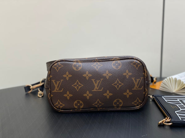Neverfull 24 Bandoulière Inside Out BB Black Calfskin