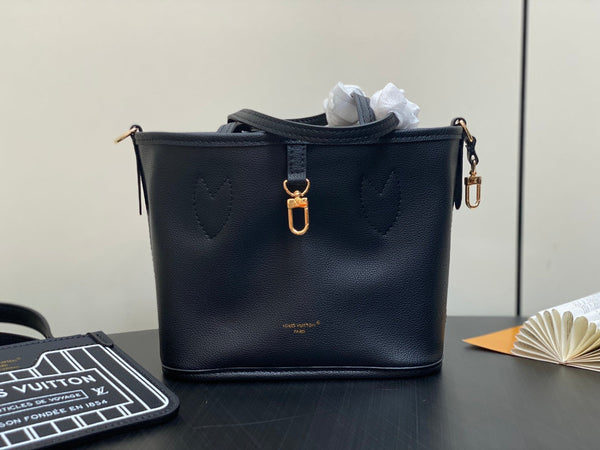 Neverfull 24 Bandoulière Inside Out BB Black Calfskin
