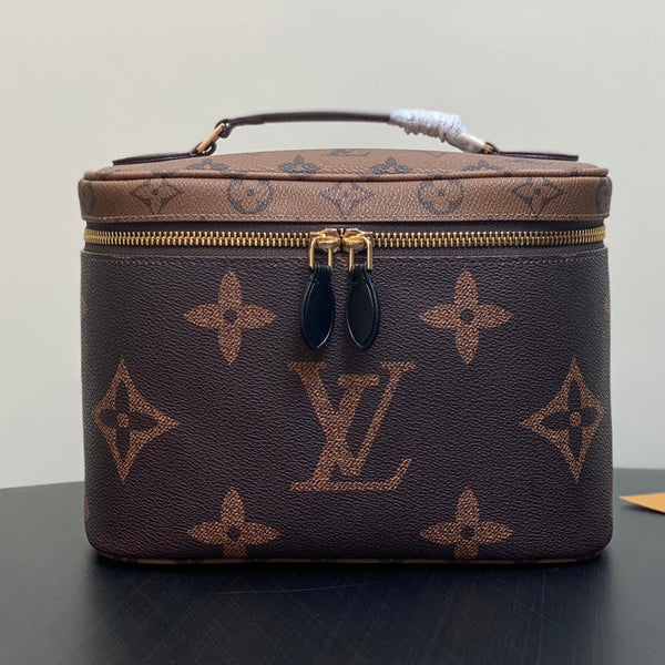 LV Nice BB Bag 24cm Brown Canvas Cowhide 320699