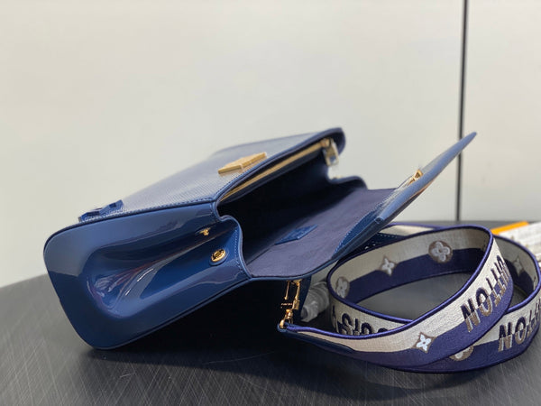 LV Cluny Bag Sapphire Blue Epi leather