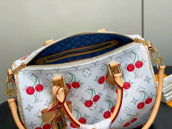 LV x TM Speedy Soft Bandoulière 30 Grey Monogram Cherry Canvas