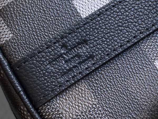 Keepall Bandouliere 25cm Damoflage Black Coated Canvas