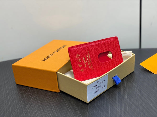 LV x TM Porte-Cartes Magnet Brown Red Monogram Canvas