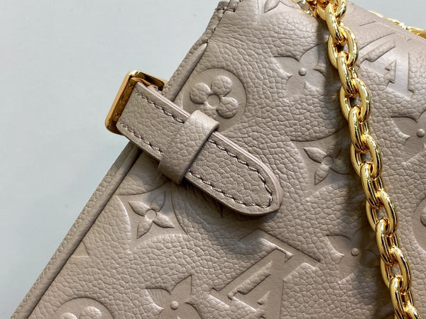 LV Anytime Flap Bag 29.5cm Dark Beige Calfskin