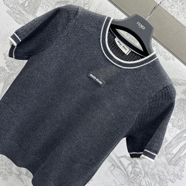 Miu 25 T-Shirt Black Wool 232002