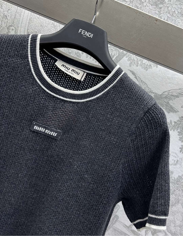 Miu 25 T-Shirt Black Wool 232002