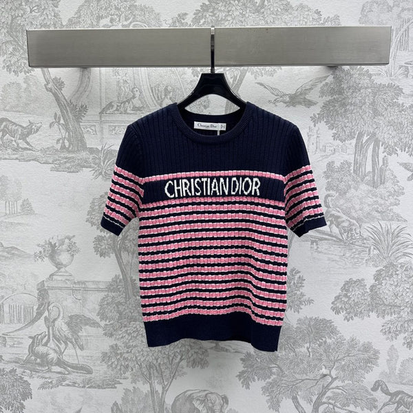 Dior 25 T-Shirt Night Blue mix Pink Linen 232264