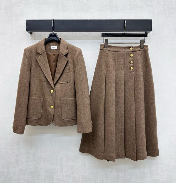 Celine 25 Separate Dress Brown Polyester 296718