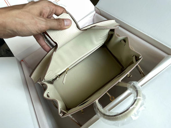 BIRKIN 25 BAG IN WHITE CREAM CALFSKIN WITH COLORFUL STICKER (MADE - TO - ODER)