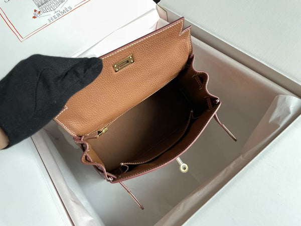 BIRKIN 25 BAG IN CHOCOLATE BROWN CALFSKIN WITH WHITE STICKER (MADE - TO - ODER)