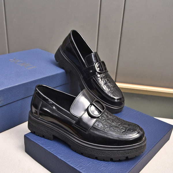 CD SYMBOL EXPLORER LOAFER GLOSSY BLACK MONOGRAM CALFSKIN