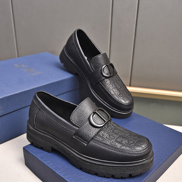 CD SYMBOL EXPLORER LOAFER BLACK GRAINED CALFSKIN
