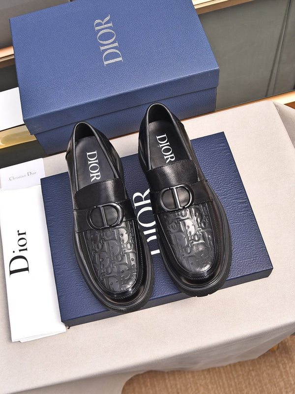 CD SYMBOL EXPLORER LOAFER BLACK MONOGRAM CALFSKIN