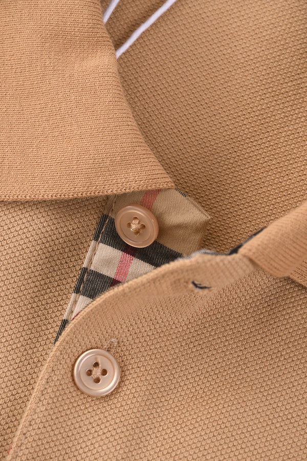Burberry 25 Polo T- Shirt Caramel Cotton 232684