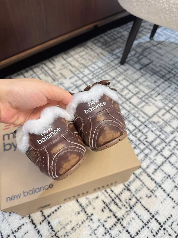 Miu Balance 530 SL Sneakers fleece lining Wood Brown Suede