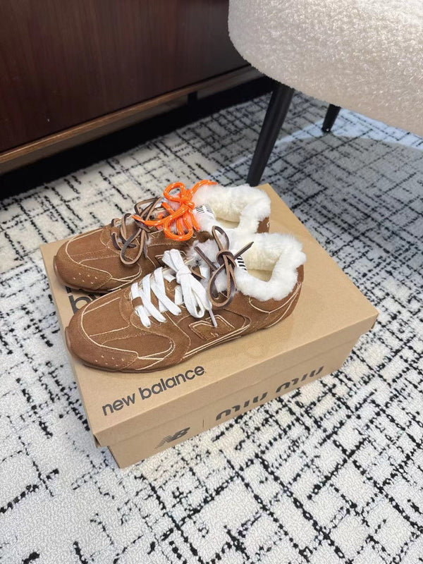 Miu Balance 530 SL Sneakers fleece lining Dark Brown Suede