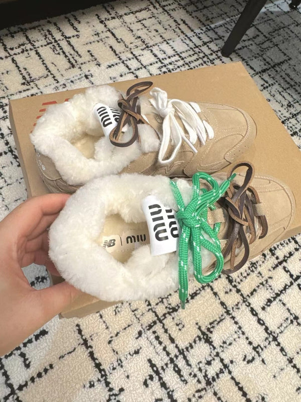 Miu Balance 530 SL Sneakers Fleece Lining In Light Brown Suede