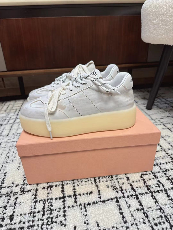 Miu Sneakers Smoke White Leather