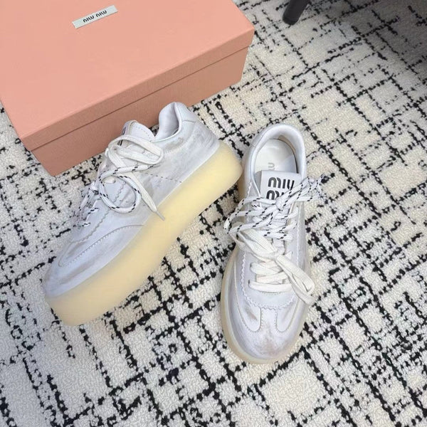 Miu Sneakers Smoke White Leather
