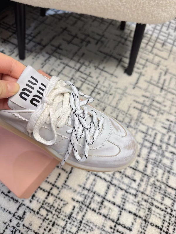 Miu Sneakers Smoke White Leather