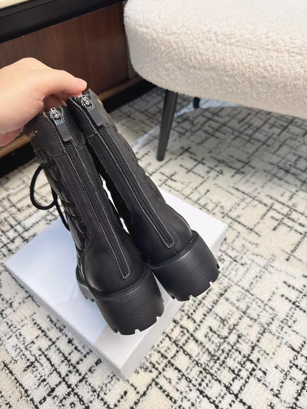 CD D-Unit Ankle Boot Plain Black Calfskin