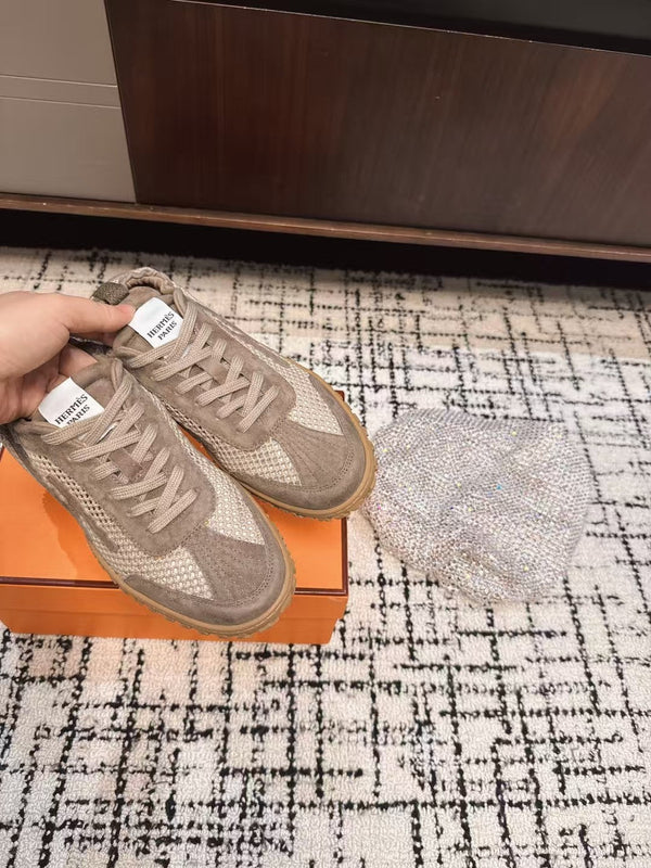 Sneaker HM 25 Jet Beige Mesh Pelle bovina 318021