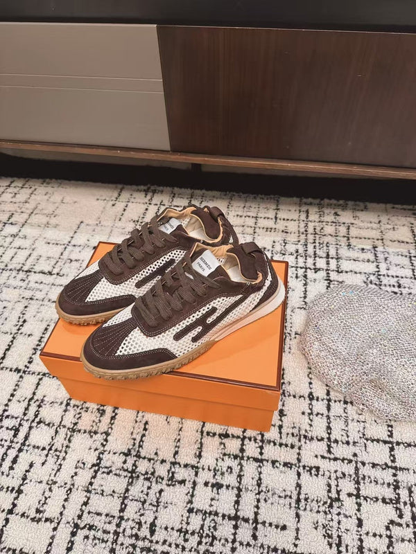 Sneaker HM 25 Jet in pelle di vacchetta marrone a rete 318022