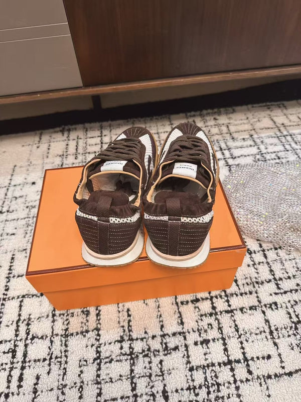 Sneaker HM 25 Jet in pelle di vacchetta marrone a rete 318022