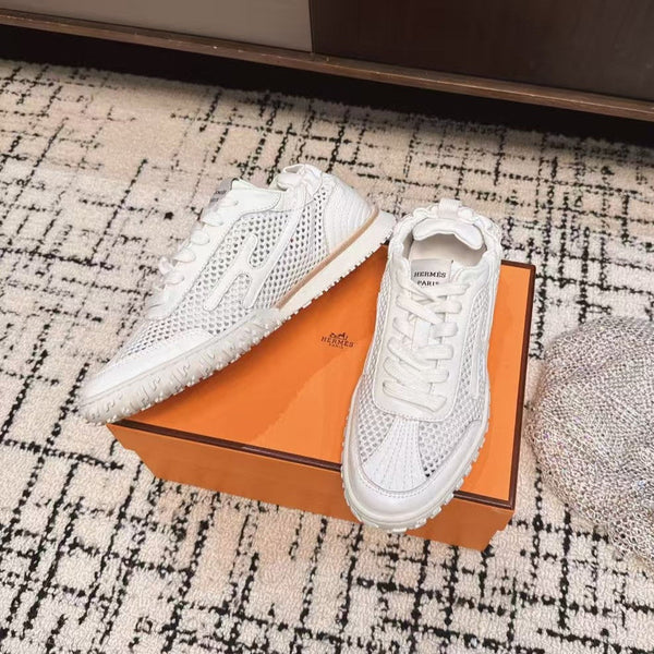 Sneaker HM 25 Jet in pelle di vacchetta bianca a rete 318023