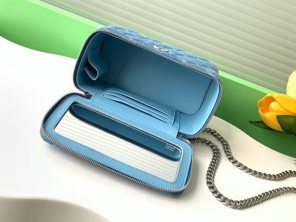 CC 24K Vanity 18cm Blue Denim Silver Hardware