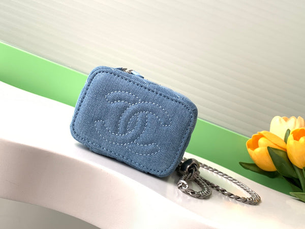 CC 24K Vanity 11cm Blue Denim Silver Hardware