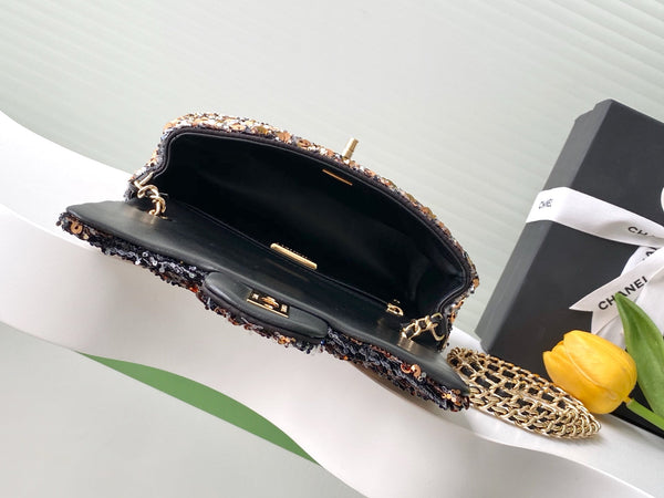 CC 25C Black Bronze Sequin Gold Hardware