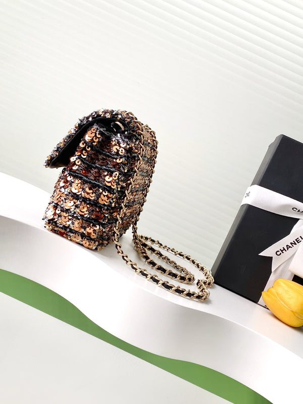 CC 25C Black Bronze Sequin Gold Hardware