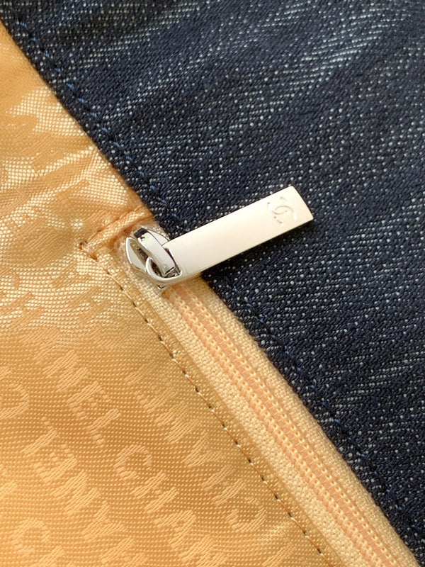 Chanel 25 Tote Bag Navy Blue 48cm Denim Leather 289494