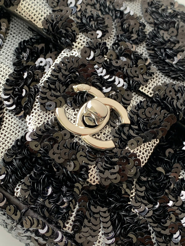 CC 2025 Flap Bag Black Sequin 298204