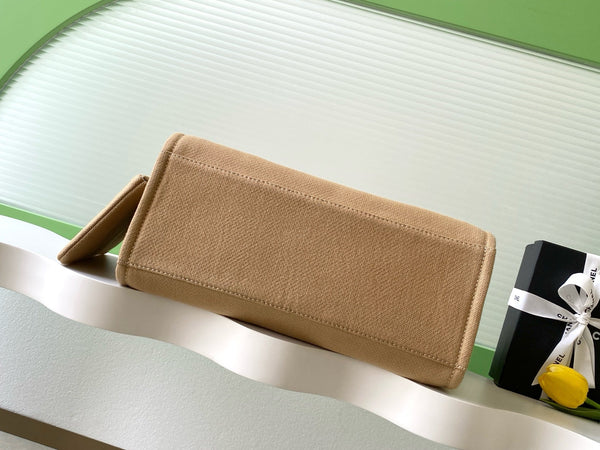 CC 2025 Deauville Tote Bag Beige Canvas