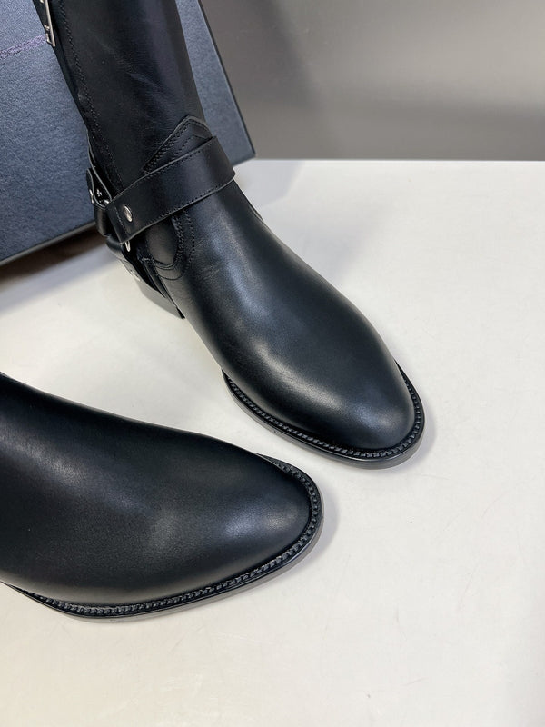 SL HARNESS BOOTS BLACK CALFSKIN