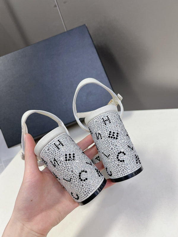 sandalo slingback 75 vitello bianco cristallo