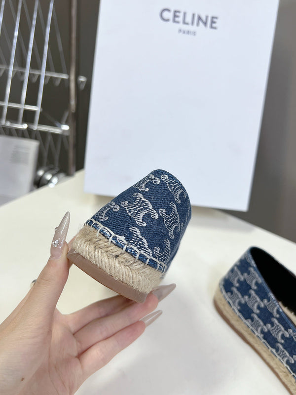 CELINE Espadrillas Loafers Blue Denim 285935