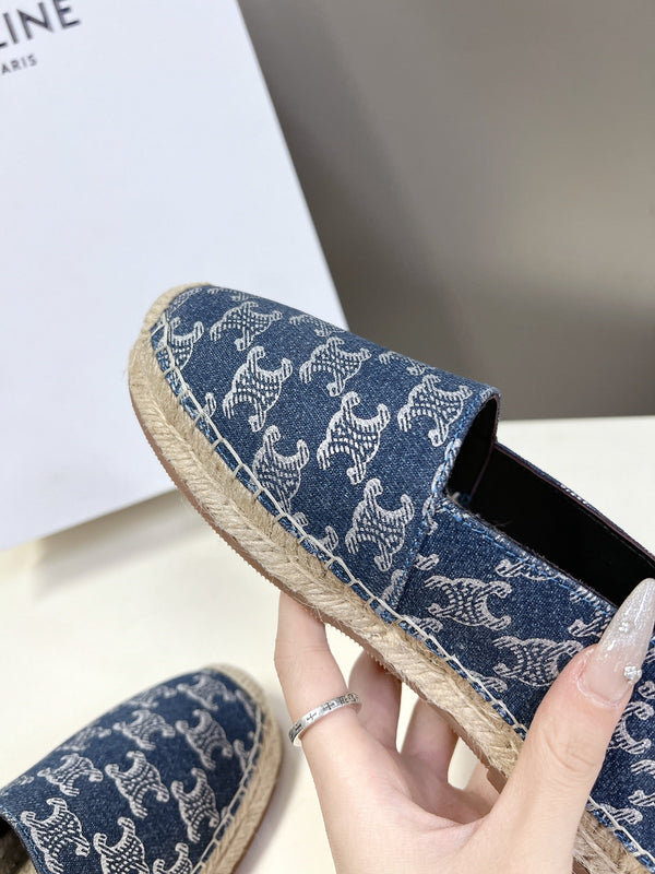 CELINE Espadrillas Loafers Blue Denim 285935