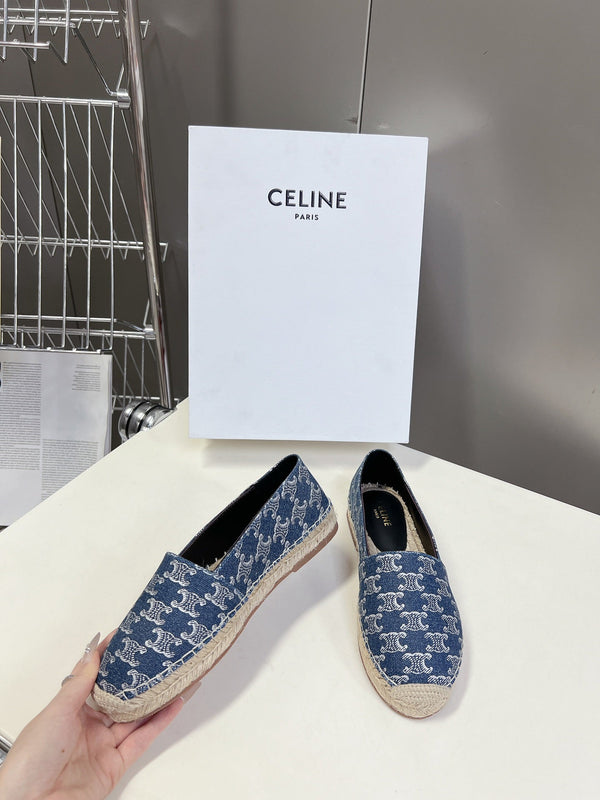 CELINE Espadrillas Loafers Blue Denim 285935