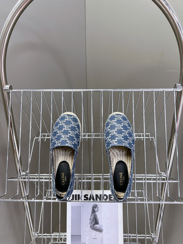 CELINE Espadrillas Loafers Blue Denim 285935