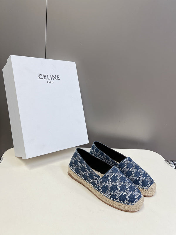 CELINE Espadrillas Loafers Blue Denim 285935