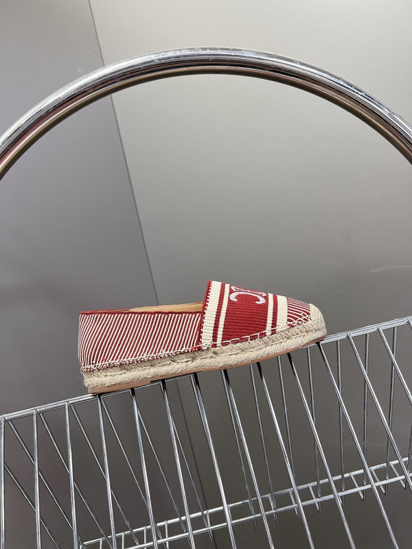 CELINE Espadrillas Loafers Red Line Canvas 285936