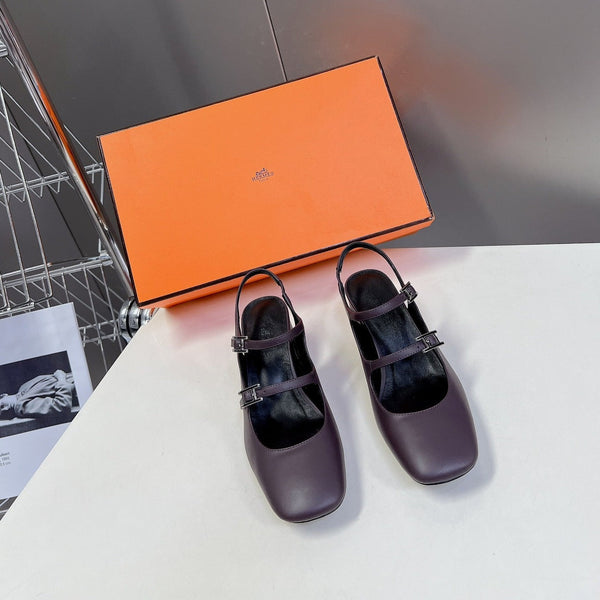 SCARPA JACKIE 50 IN PELLE DI AGNELLO MALVA