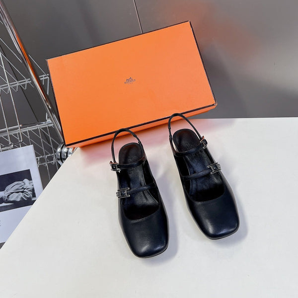 SCARPA JACKIE 50 IN PELLE DI AGNELLO NERA