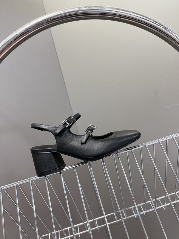 SCARPA JACKIE 50 IN PELLE DI AGNELLO NERA